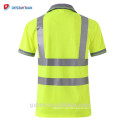 Großhandelskurzschluss-Hülsen-Sport-reflektierendes hallo Sicht-Sicherheits-Polo-Hemd-Bau-Arbeit hohe Sicht-Feuchtigkeits-wicking T-Shirt